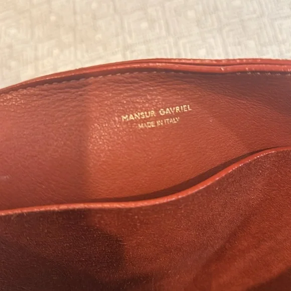 Mansur Gavriel Brick Red Suede Drawstring Hobo Bag